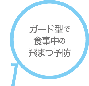 カード型で食事中の飛まつ防止